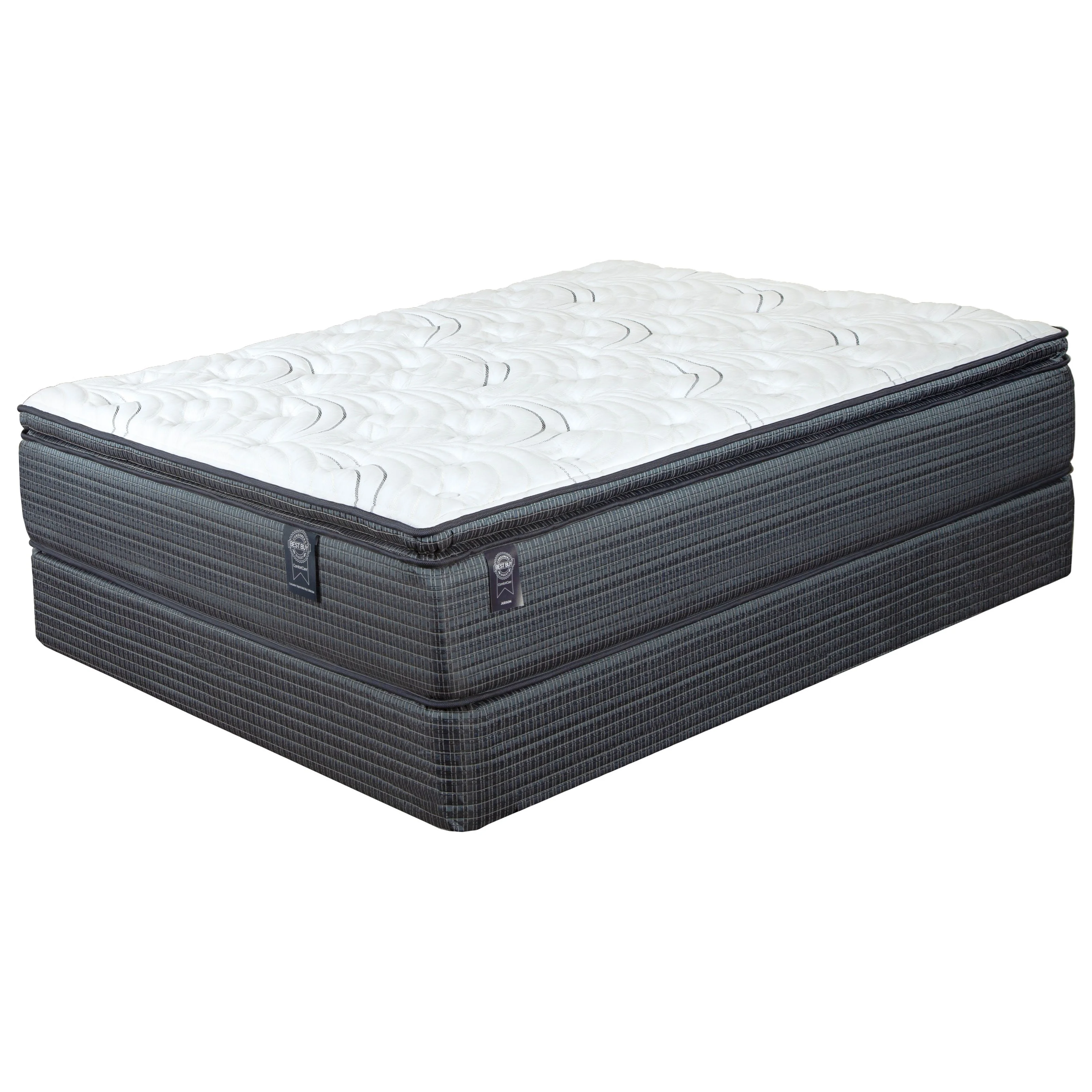 Restonic Savannah Pillow Top Queen Pillow Top Mattress and 5" Low Profile Black Foundation